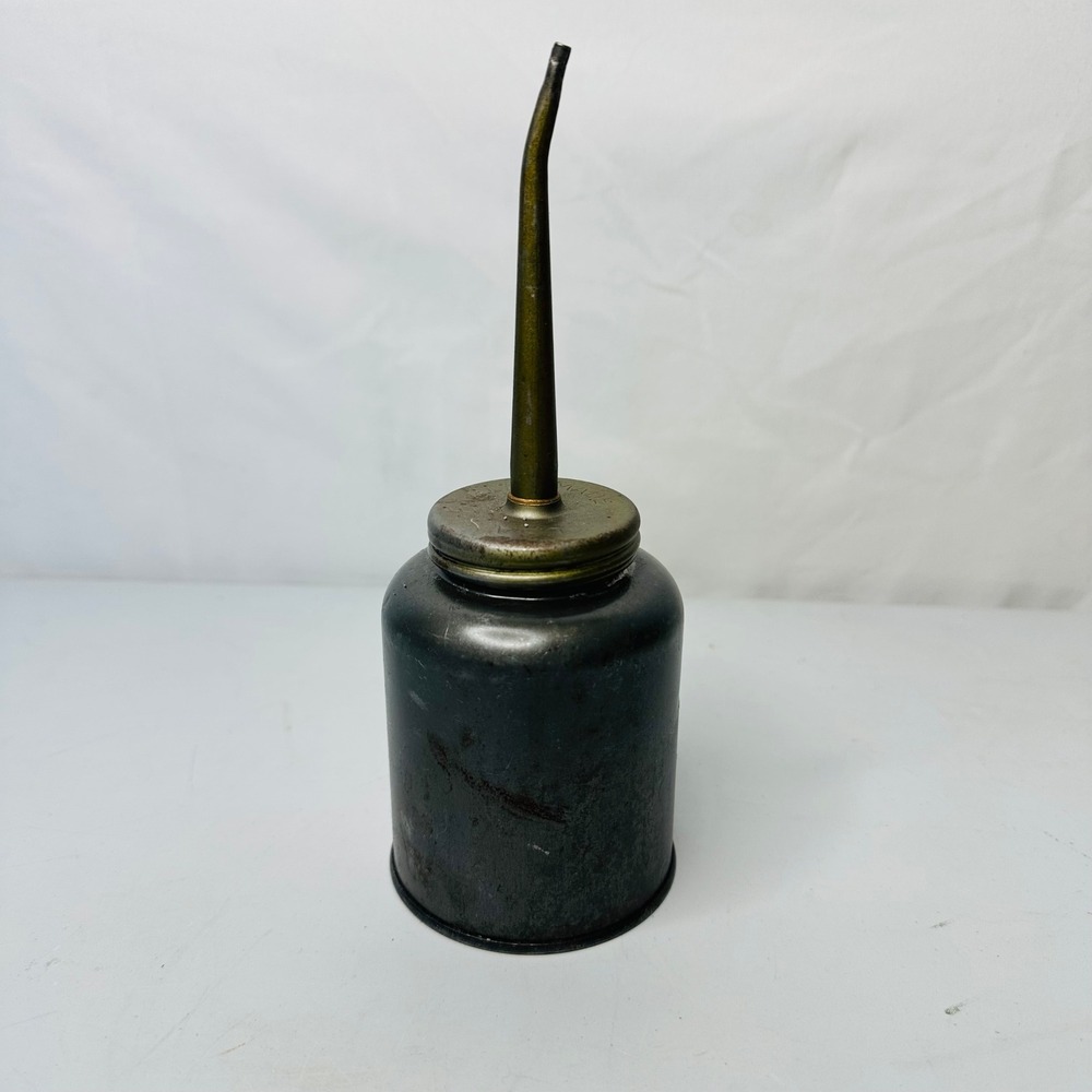Vintage Eagle Oil Can Thumb Pump Oiler Metal Spout Made in USA Industrial Tool